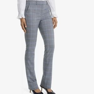 WHBM Gray Plaid Slim Trouser Pants Size 10 NEW!
